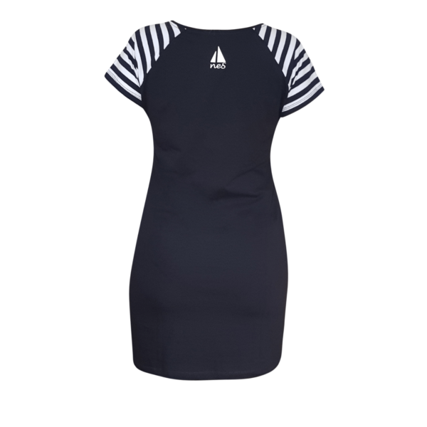 OBLEKA LIVIA – MODRA Z BELIMI ROKAVI ZADAJ